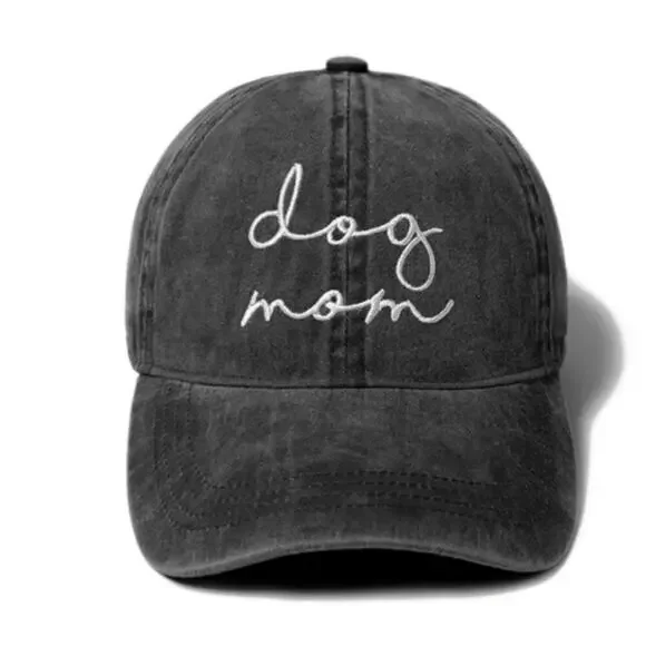 New Dog Mom Black Baseball Cap - Picture 1 of 1